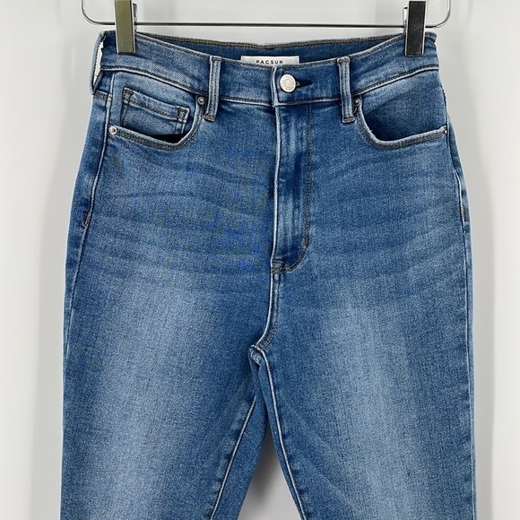 PACSUN Super High Rise Jegging Stretch Blue Denim Jeans 26 Tall 29" Inseam - Picture 4 of 9